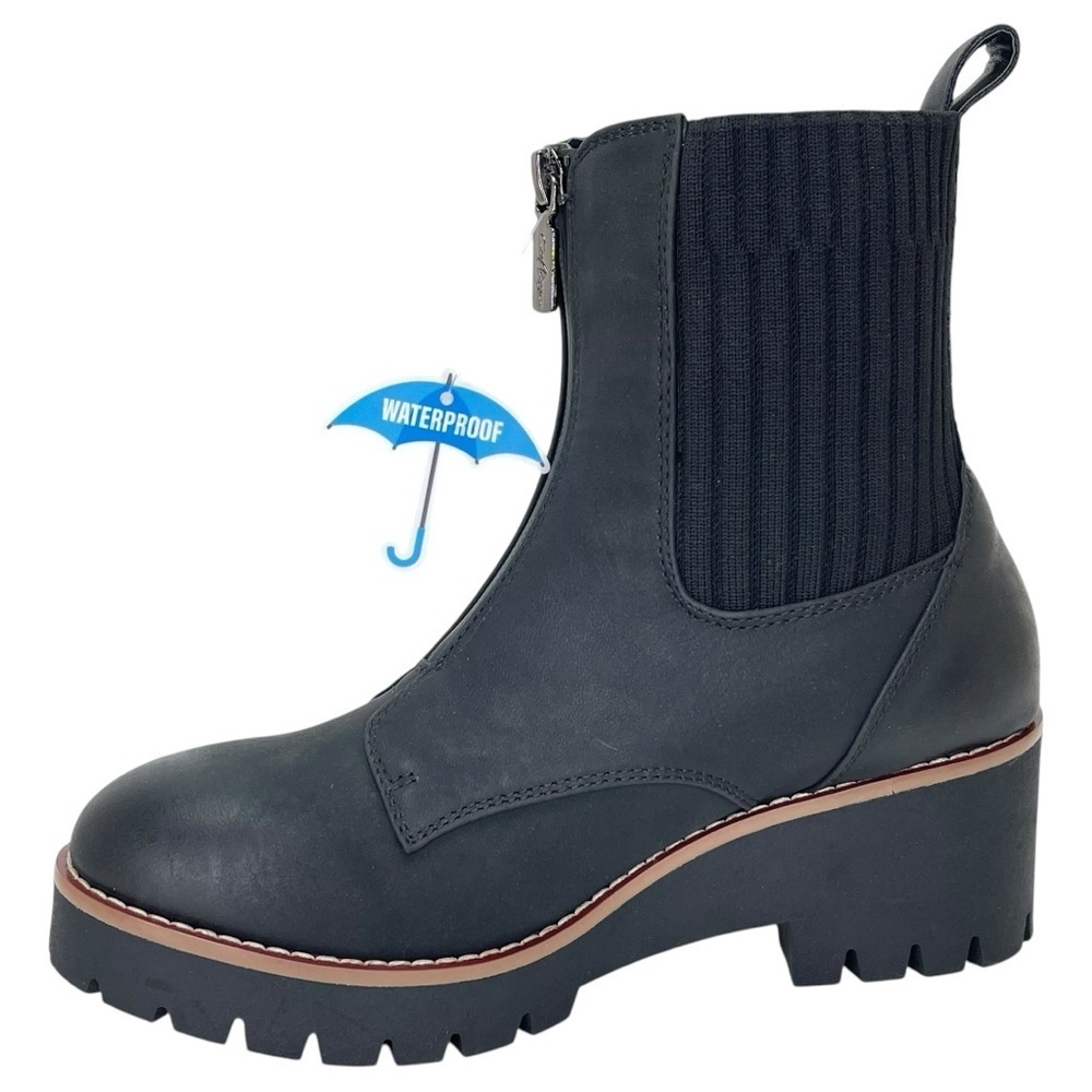Aqua College Dream Black Nubuck Leather Waterproof Womens Ankle Boots Size 6.5M - Picture 8 of 13